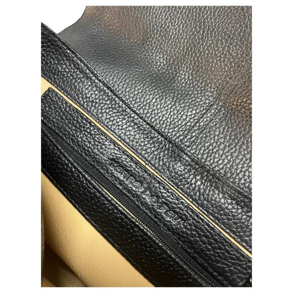 VTG Terre De Feu Shoulder Bag Womens Black Pebbled Leather Flap Top Purse Retro - Picture 12 of 12